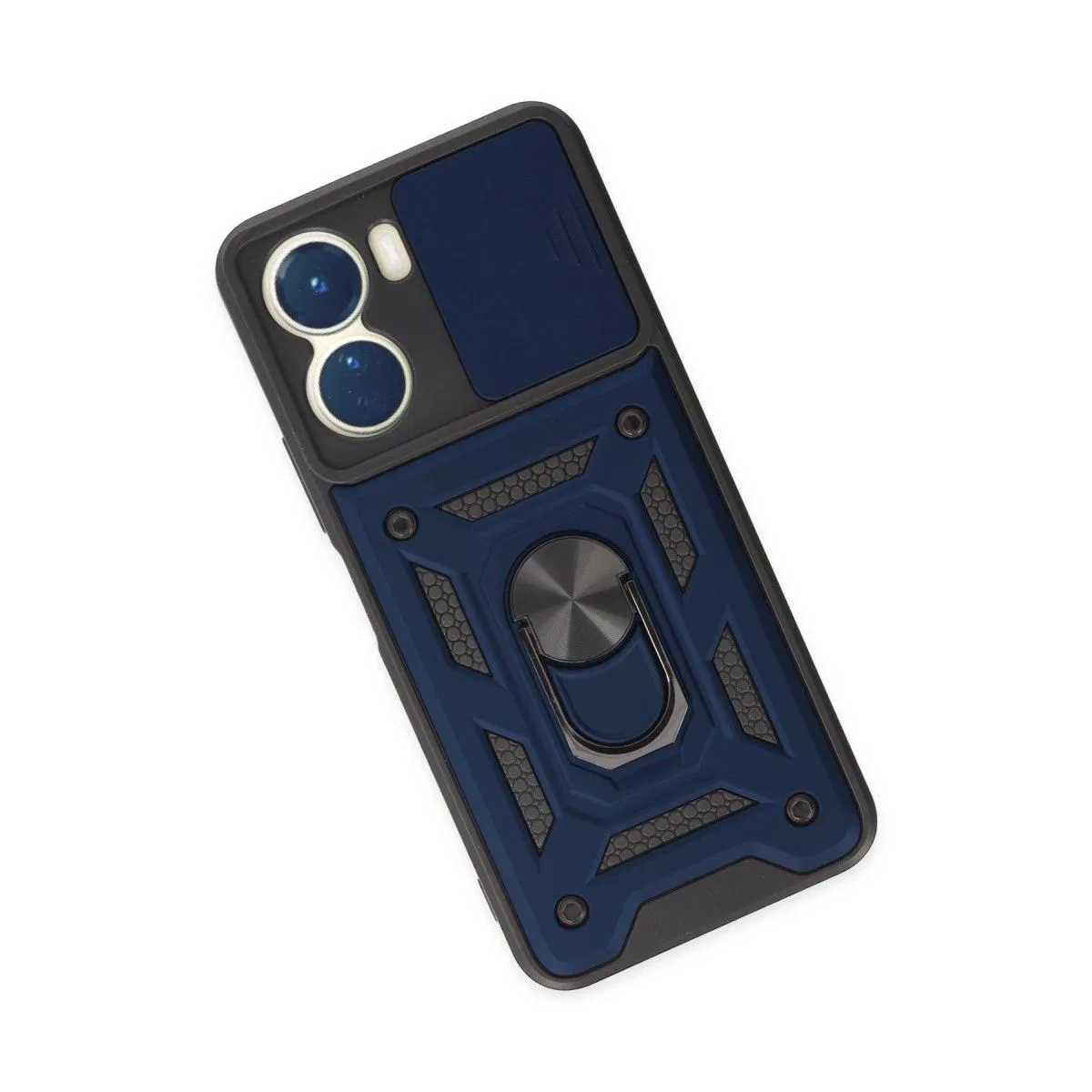 Vivo Y16 Kılıf Pars Lens Yüzüklü Silikon - Lacivert görsel 3