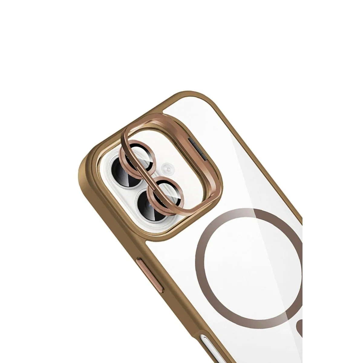 Joko Apple İphone 17 Remim Lensli Magsafe Standlı Kapak - Kahverengi görsel 2