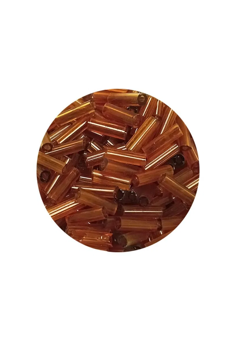 Uzun Boru Kesme Boncuk Çap 2mm Uzunluk 10 mm - 60 Gram - Şeffaf Gold - BNC293 görsel 2