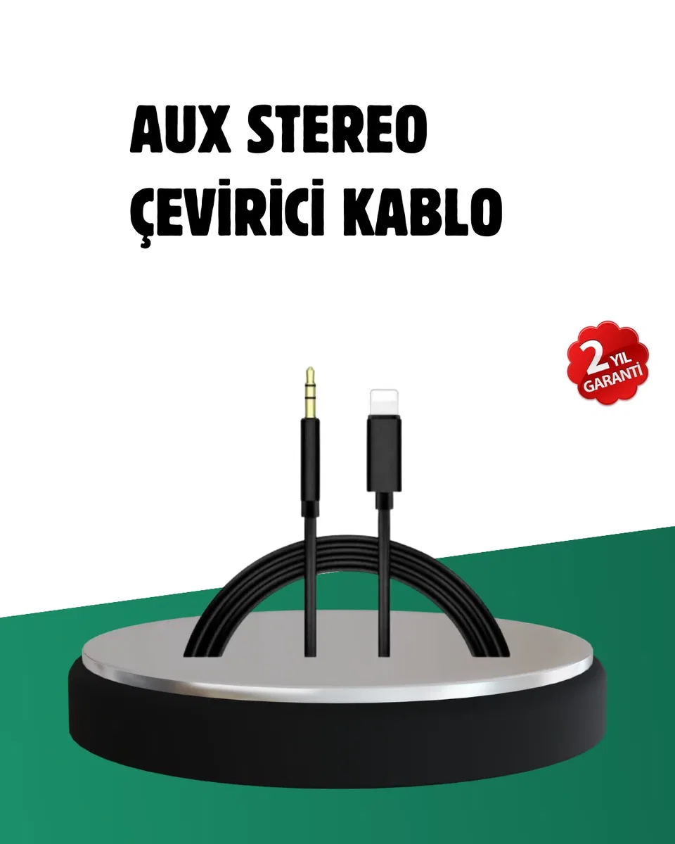 iPhone Uyumlu Lightning 3. 5mm Aux Adaptör Kablo Stereo Ses Aktarım
