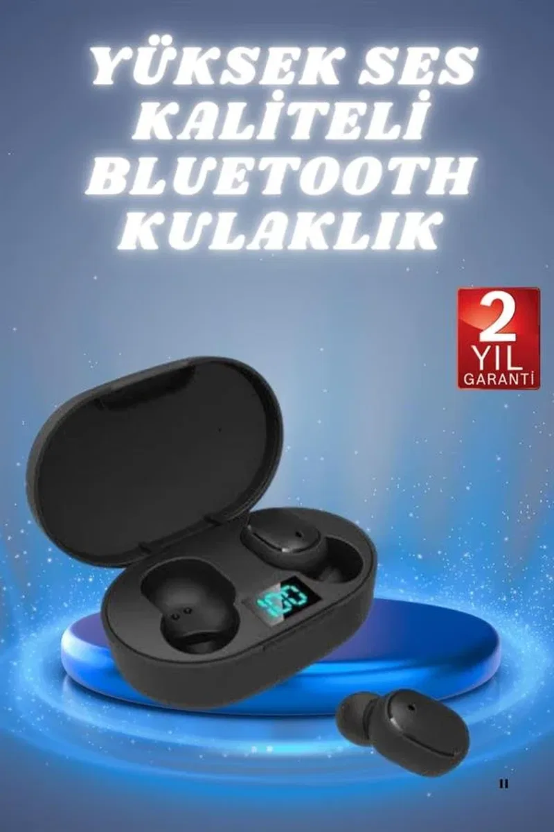 Kulaklık Dijital Göstergeli Bluetooth Bağlantılı Kablosuz Kulak İçi Mikrofonlu Dokunmatik Kontrol görsel 2