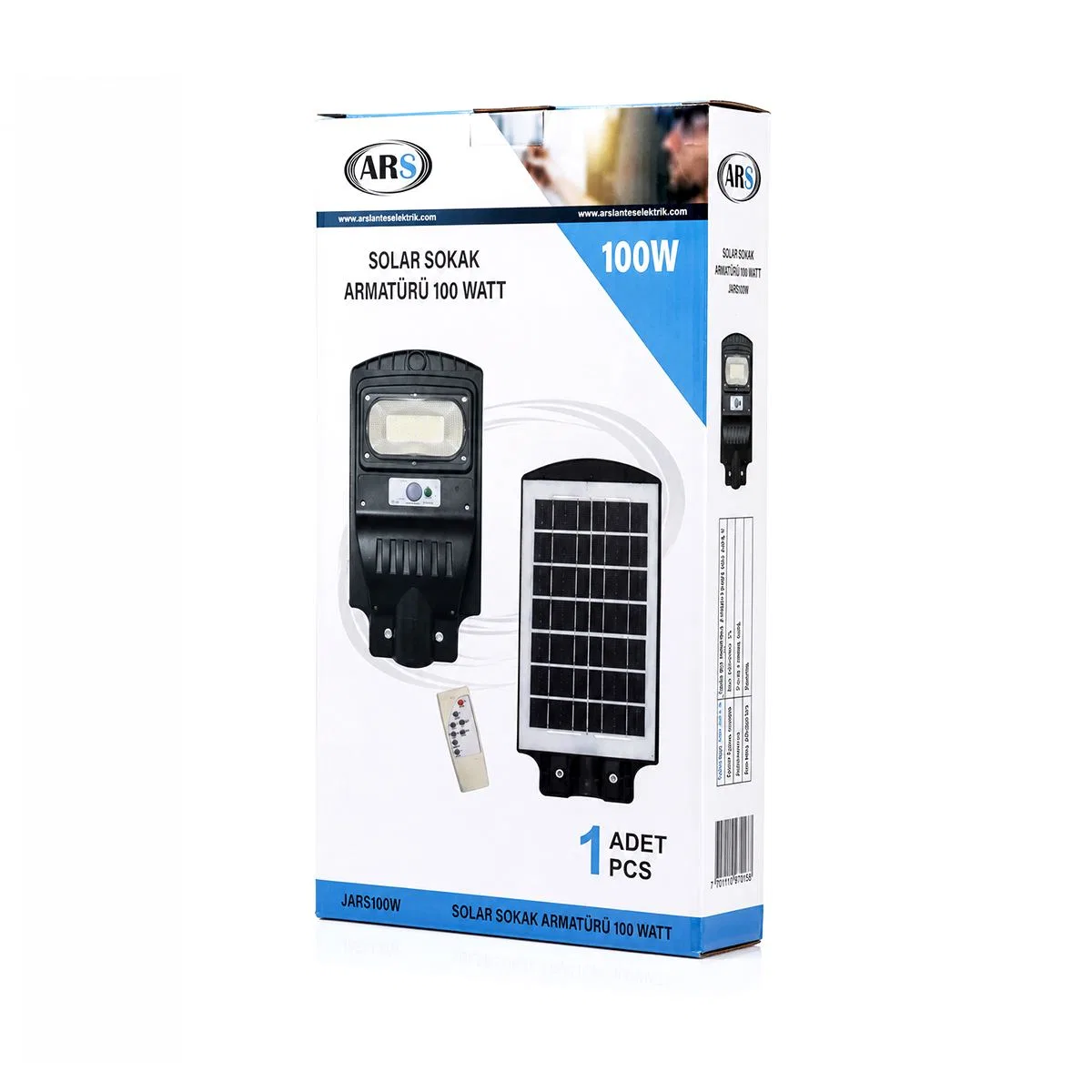 100W 6500K Solar Sensörlü Sokak Lambası görsel 4