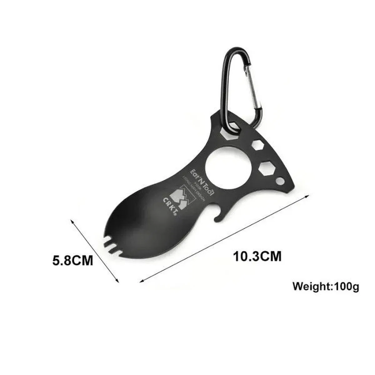 Crkt 9100k Eat’n Tool Karabina Çok Fonksiyonlu Karabina Tornavida Lokma Açacak Çatal Kaşık görsel 6