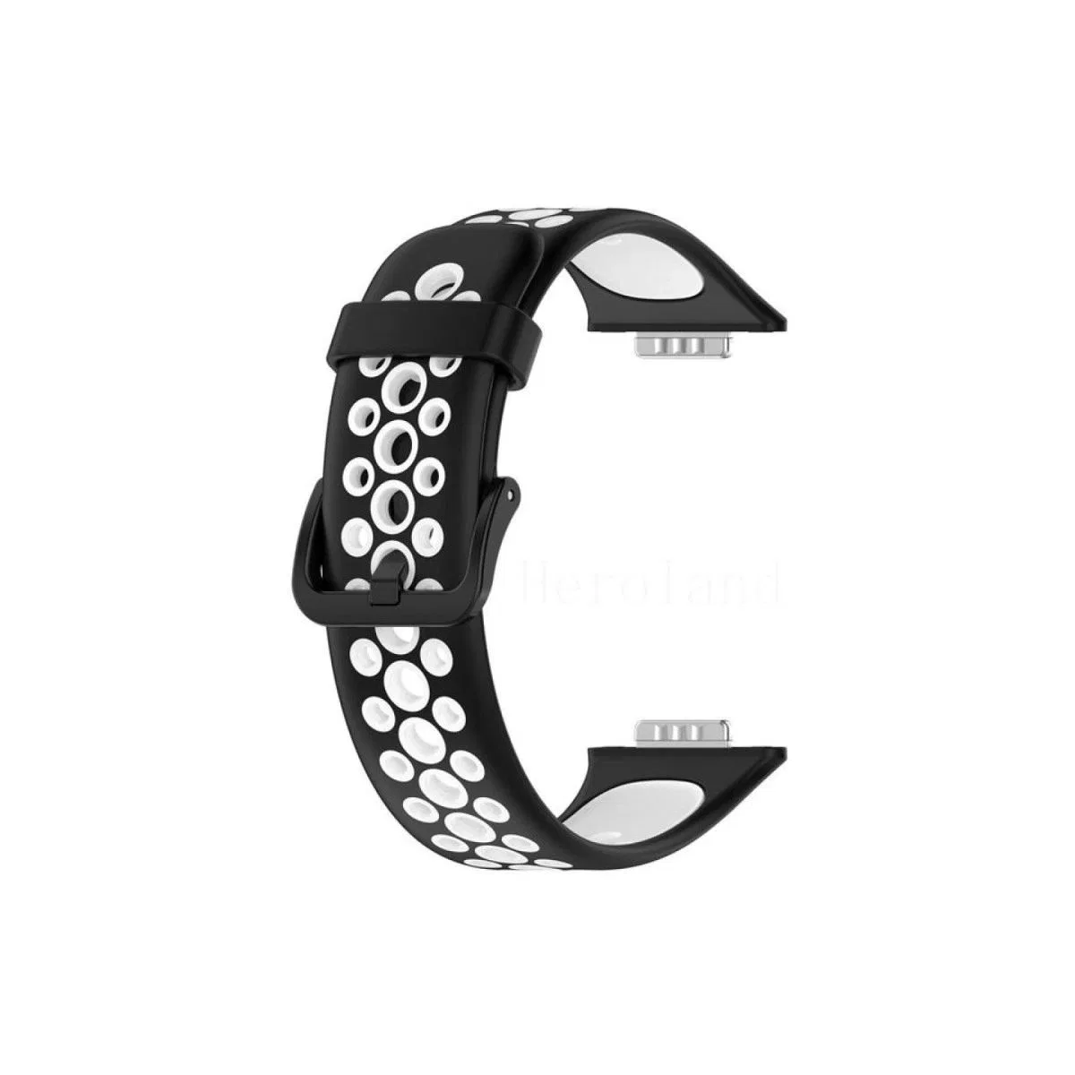 Huawei Watch Fit 2 Spor Delikli Kordon - Siyah-beyaz görsel 2