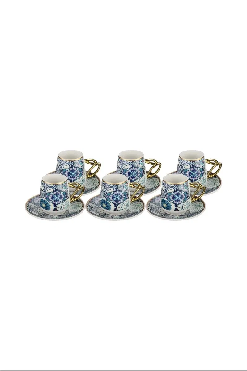 Paçi Etnik 6'lı Porselen Kahve Fincanı ROYALEKS-P-POR-101736 görsel 2