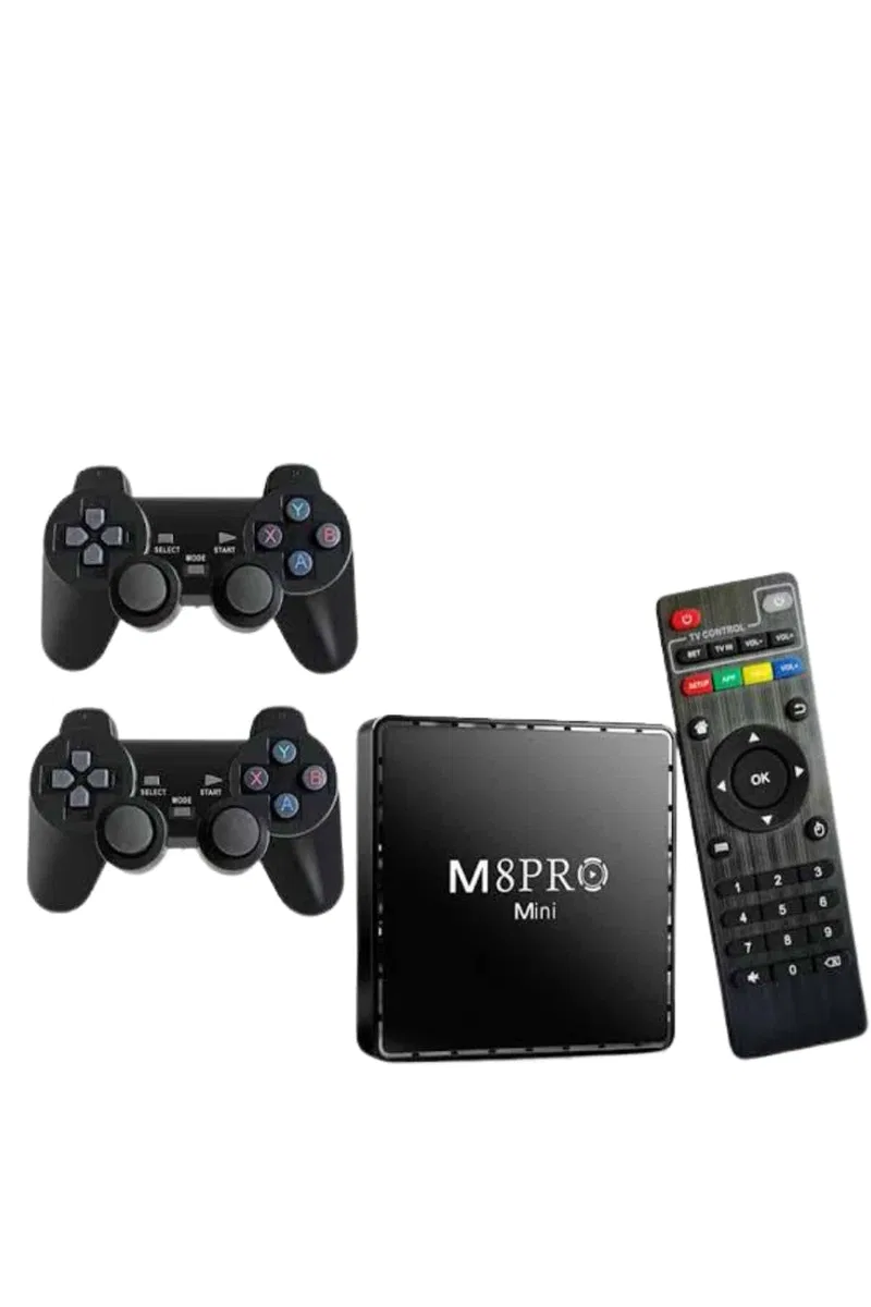 M8 PRO Mini 2. 4G 10K ultra HD 64 GB TV BOX Android TV GAME BOX 2 Adet Oyun Konsolu görsel 4