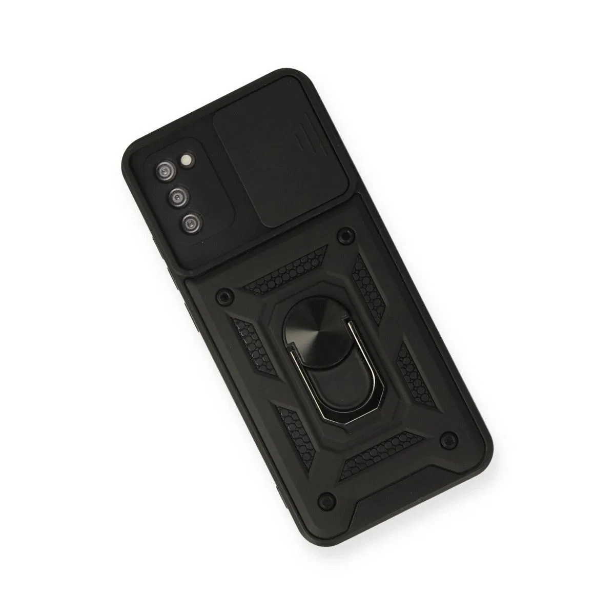 Samsung Galaxy A03s Kılıf Pars Lens Yüzüklü Silikon - Siyah görsel 3