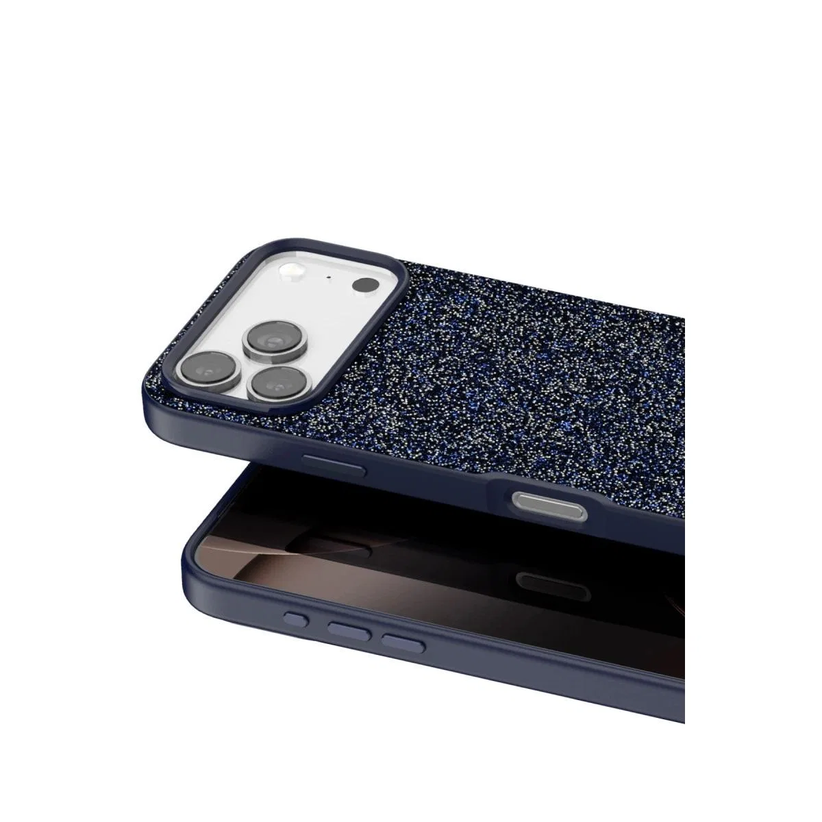 Onegif Apple İphone 17 Pro Bright Simli Kapak - Mavi görsel 2