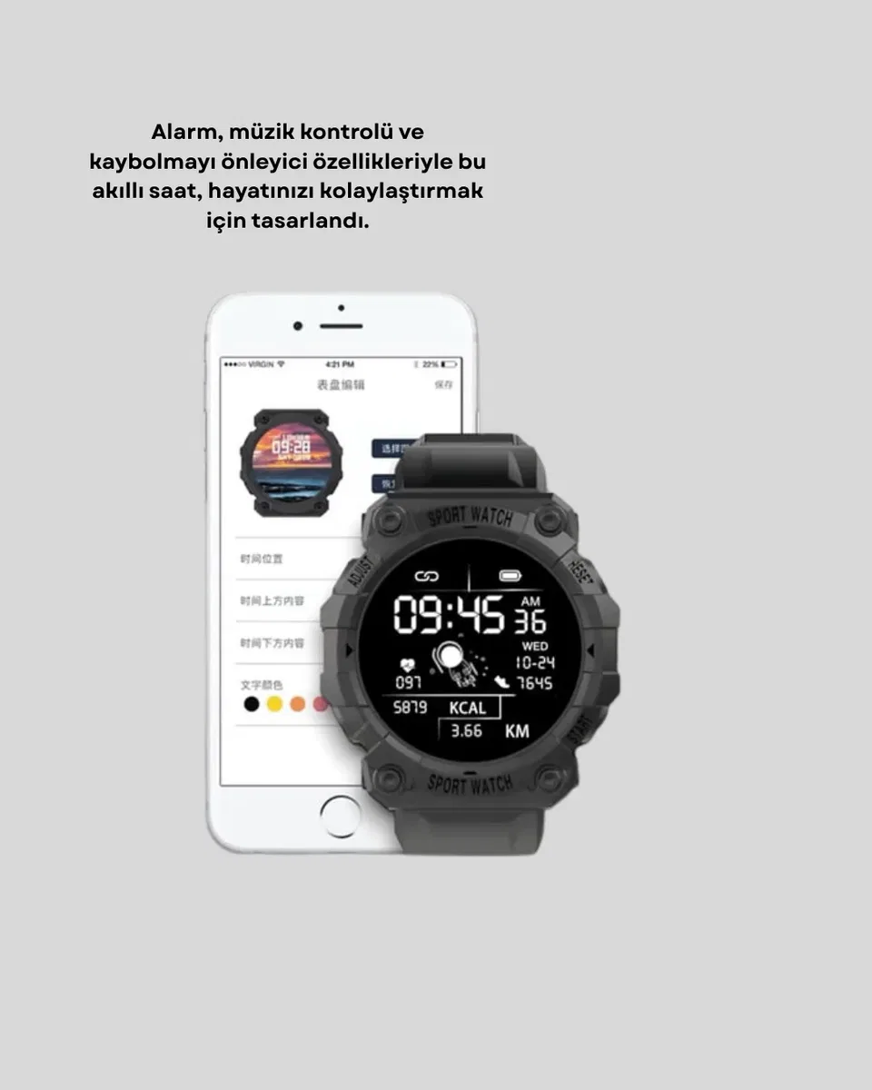Pro Akıllı Saat – Nabız, Uyku, Adımsayar, Bluetooth 5. 0 görsel 4