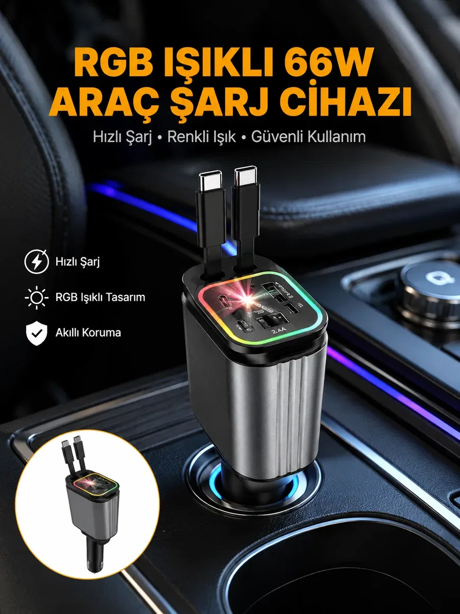 Kia, Seat, Mazda, Mitsubishi Araçlar için Çok Fonksiyonlu Araç Şarj Adaptörü Yeni Nesil