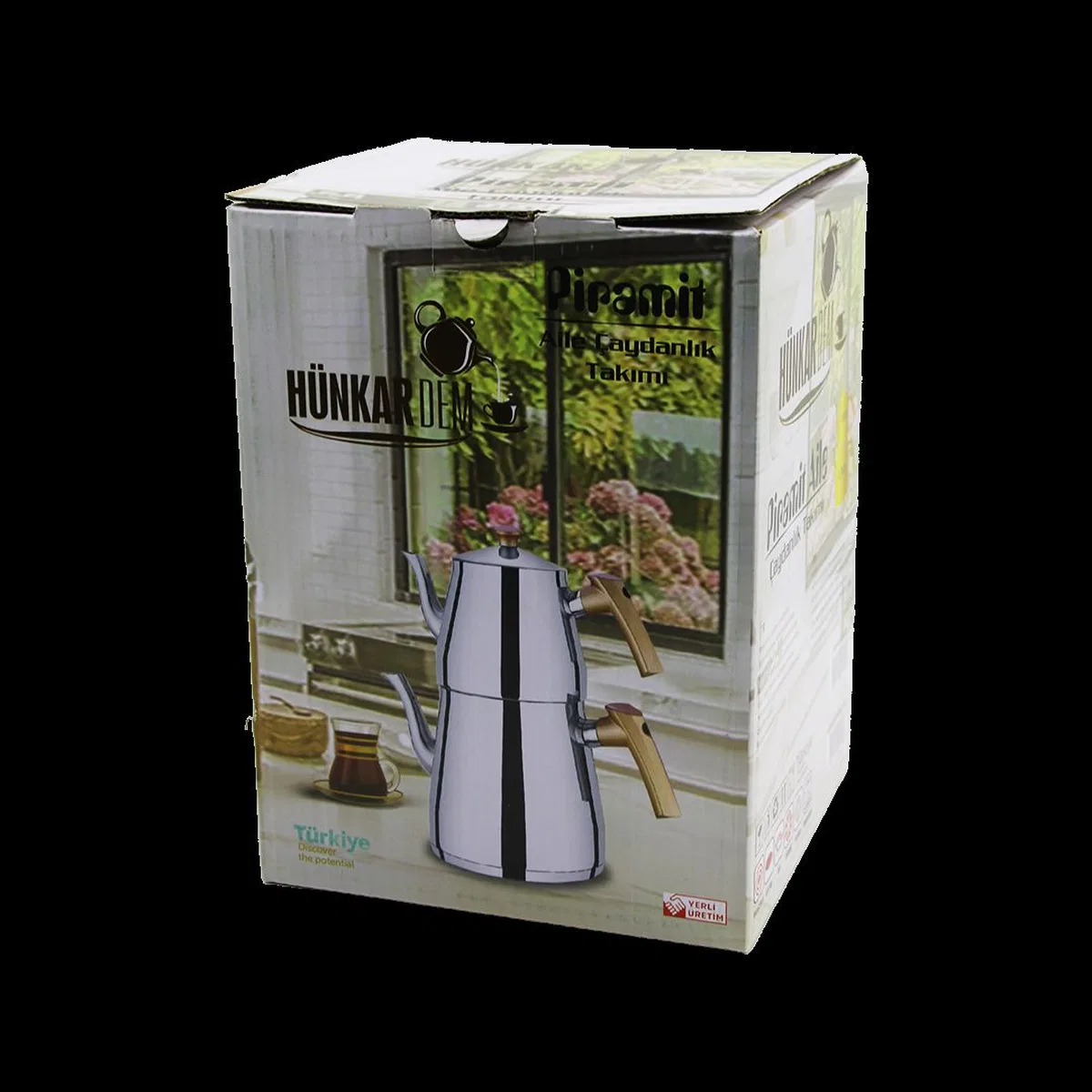 Aile Boy Çelik Çaydanlık Seti (1. 5L + 2. 75L) - Kendinden Süzgeçli görsel 2