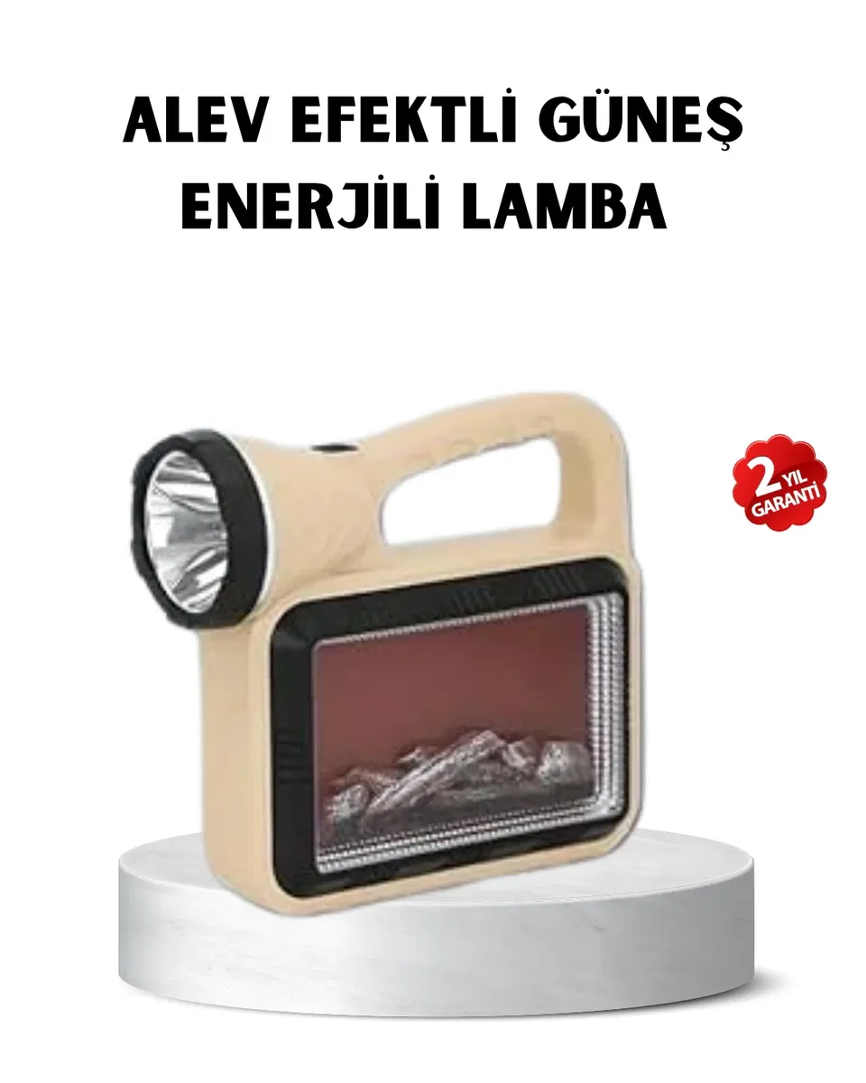 Güneş Enerjili Alev Efektli Lamba COB Led Su Geçirmez Çok Fonksiyonlu