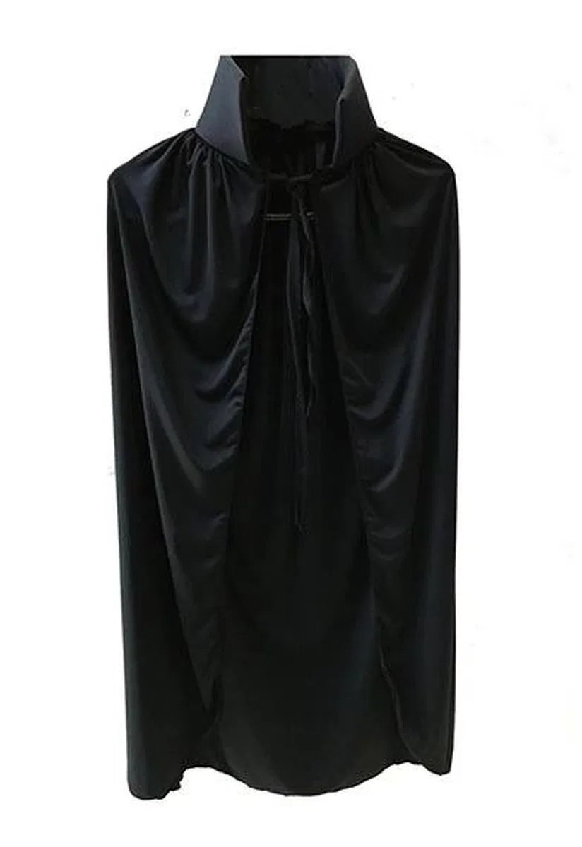 Siyah Yakalı Pelerin - Vampir Pelerin - Dracula Pelerin 90 Cm görsel 2