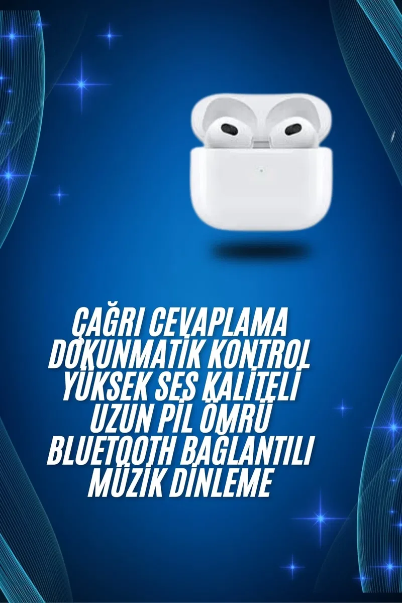 3. Nesil İOS Android Uyumlu Bluetooth 5. 0 Beyaz Çağrı Cevaplama Yeni Nesil görsel 2