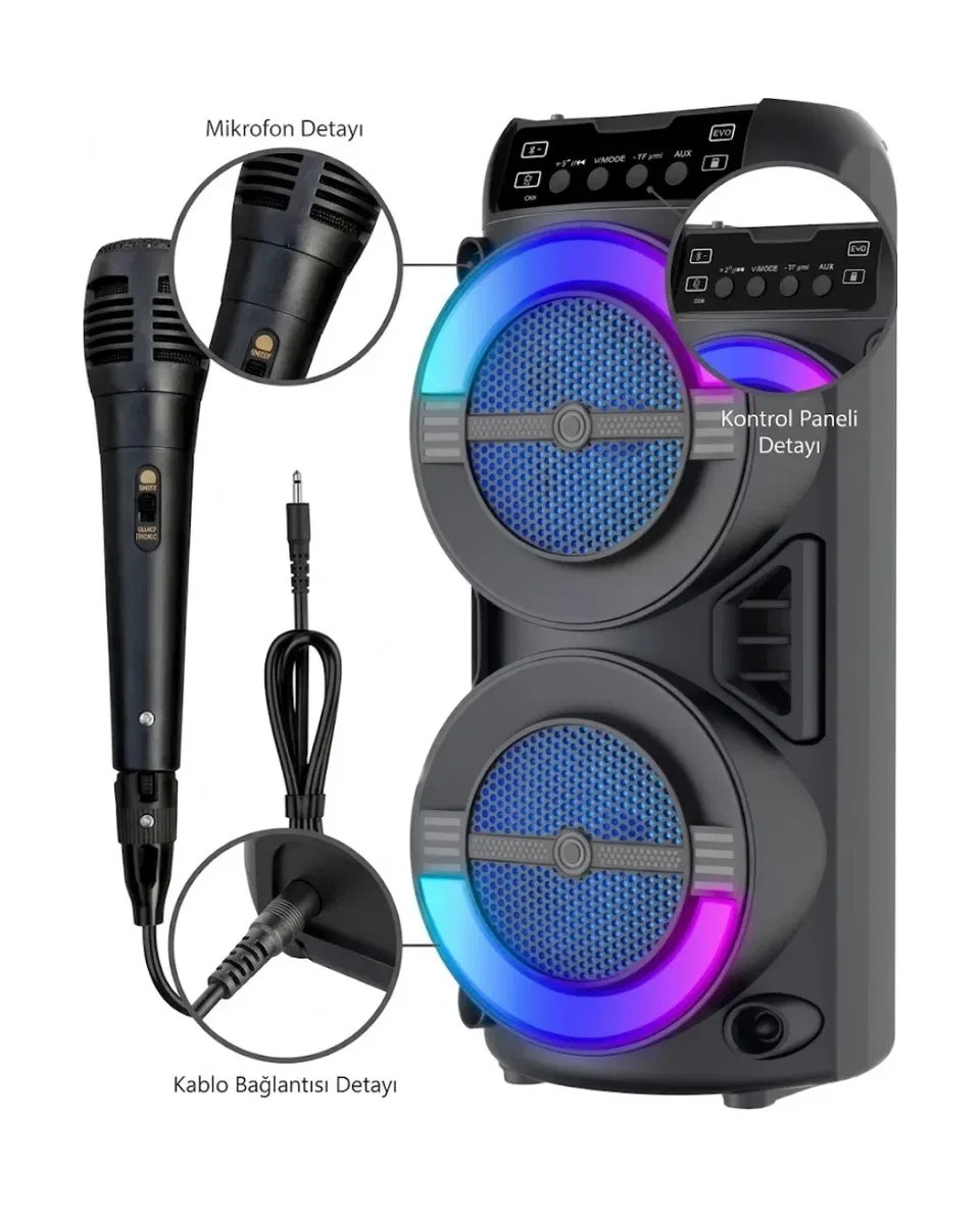LED Işıklı Kablosuz Bluetooth Hoparlör USB TF Kart Destekli görsel 5