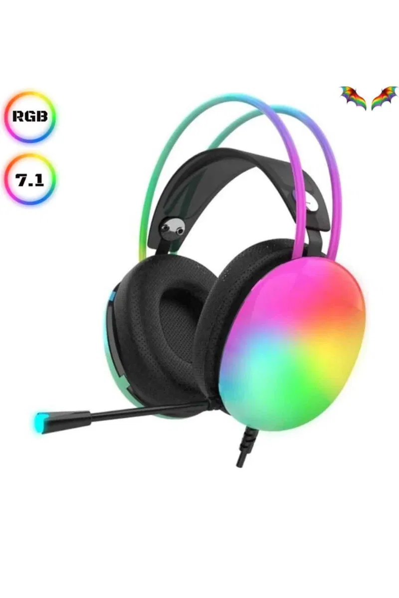 Kablosuz Bluetooth Kulaklık RGB Işıklı Kulak Üstü 5. 3 Bluetooth Bağlantılı görsel 2