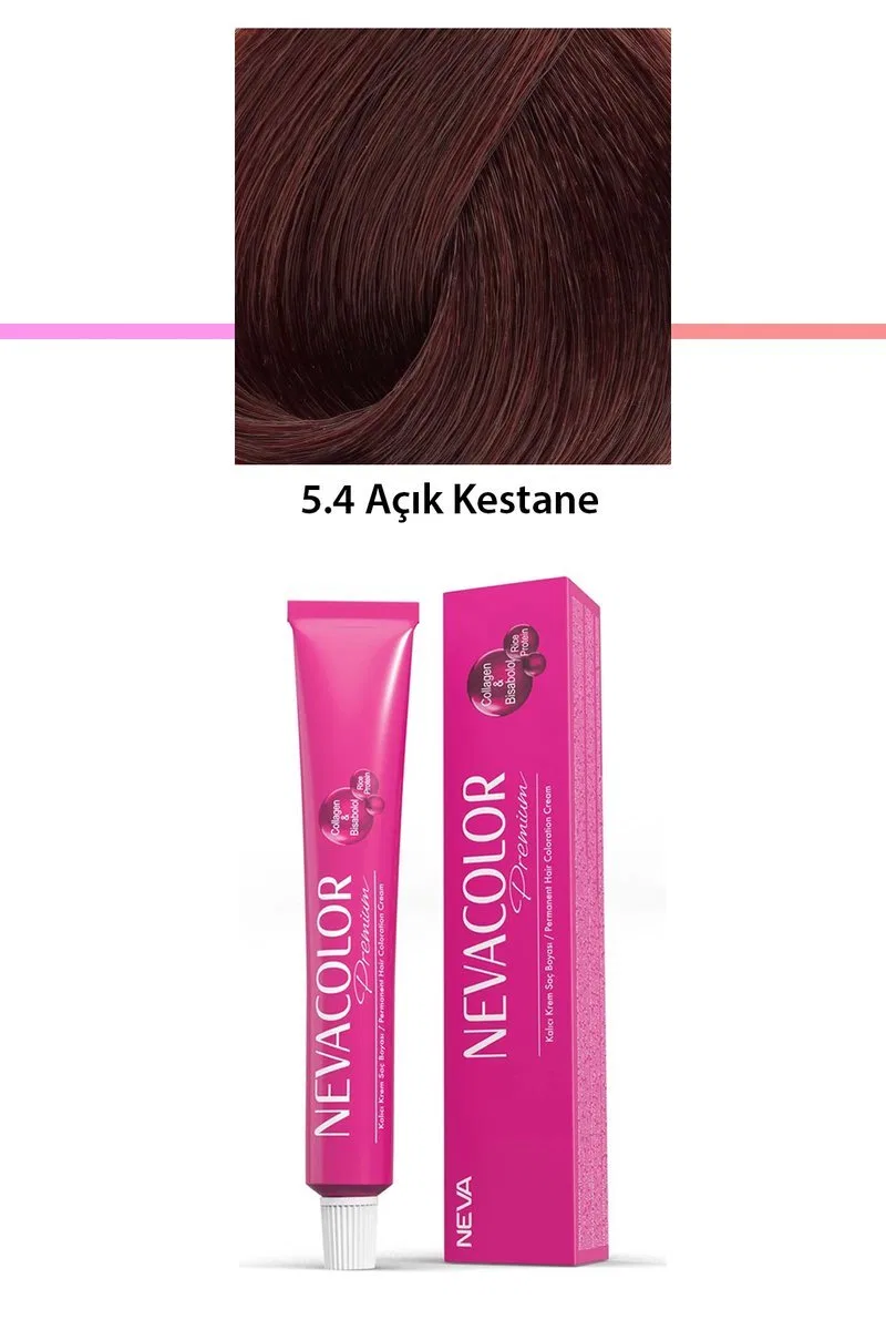 Premium 5. 4 Açık Kestane - Kalıcı Krem Saç Boyası 50 g Tüp
