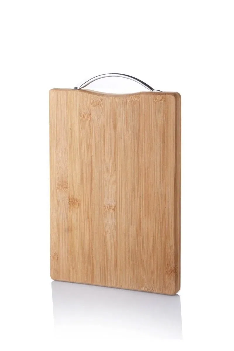 Metal Tutacaklı Lüx Bambu Kesme Tahtası 30cm X20cmx1. 8cm