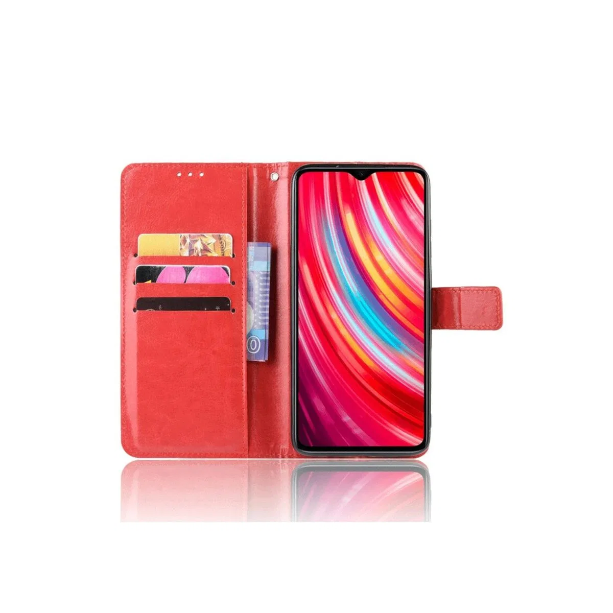 Xiaomi Redmi Note 8 Pro Kılıf Trend S Plus Kapaklı Kılıf - Kırmızı görsel 3