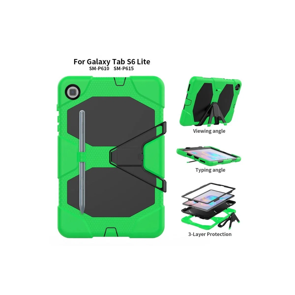 Samsung Galaxy T500 Tab A7 10. 4 Kılıf Griffin Tablet Kapak - Yeşil görsel 4