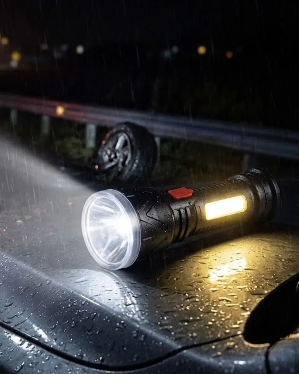 Uzun Menzilli Işıldak Şarjlı 9 LED 4 Kademeli Aydınlatma