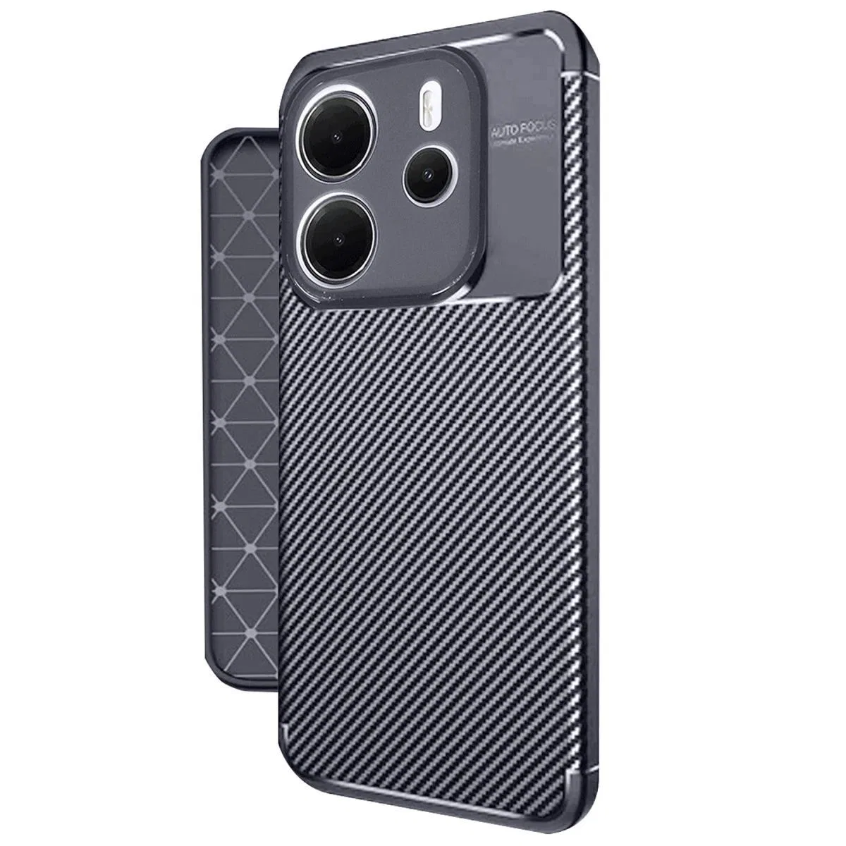 Xiaomi Redmi Note 14 4g Kılıf Auto Focus Karbon Kapak - Lacivert görsel 2