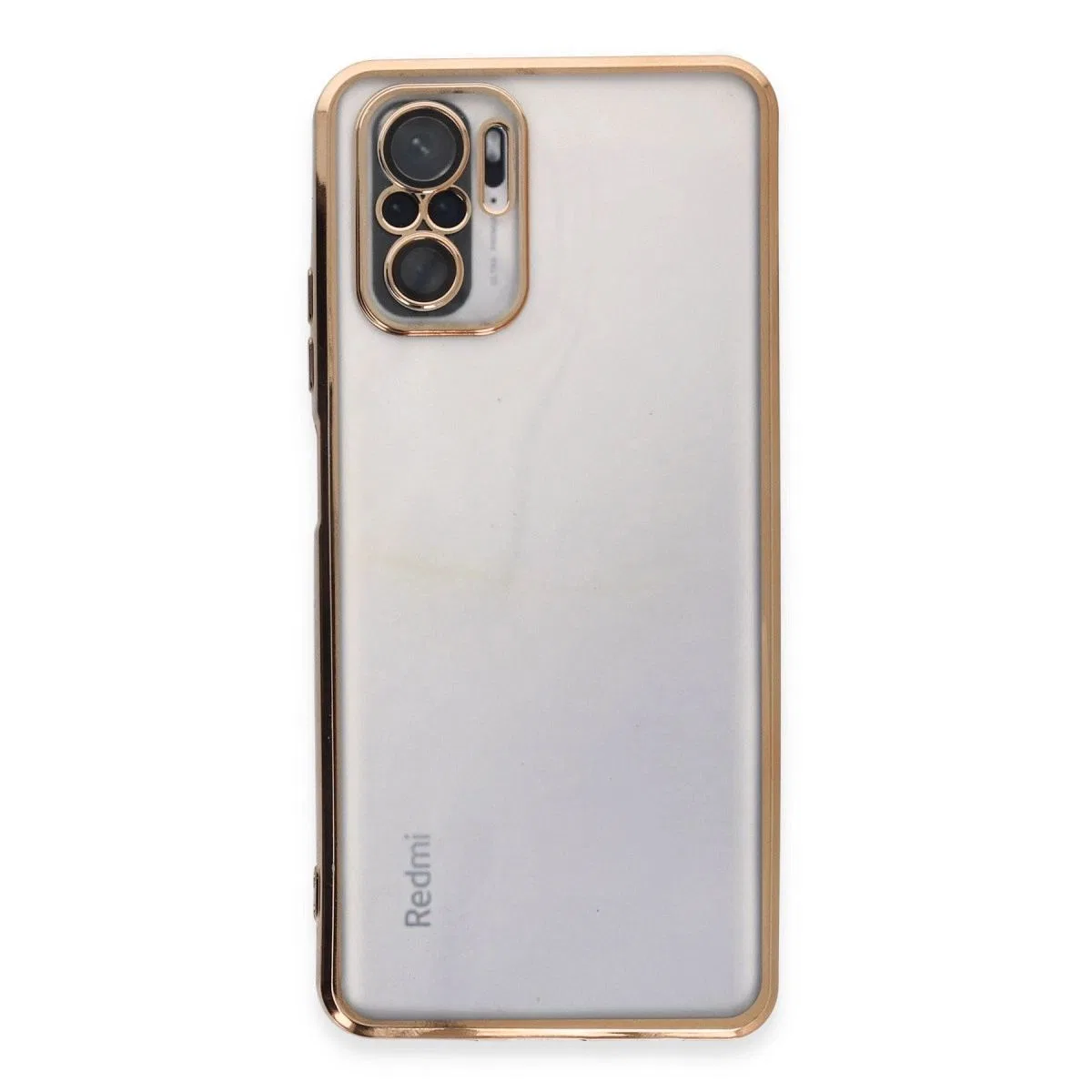 Xiaomi Redmi Note 10 Kılıf Razer Lensli Silikon - Gold görsel 2