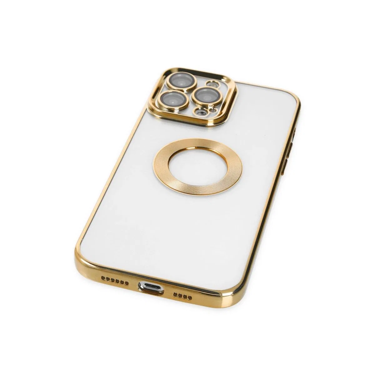 Apple İphone 14 Pro Kılıf Slot Silikon - Gold görsel 4