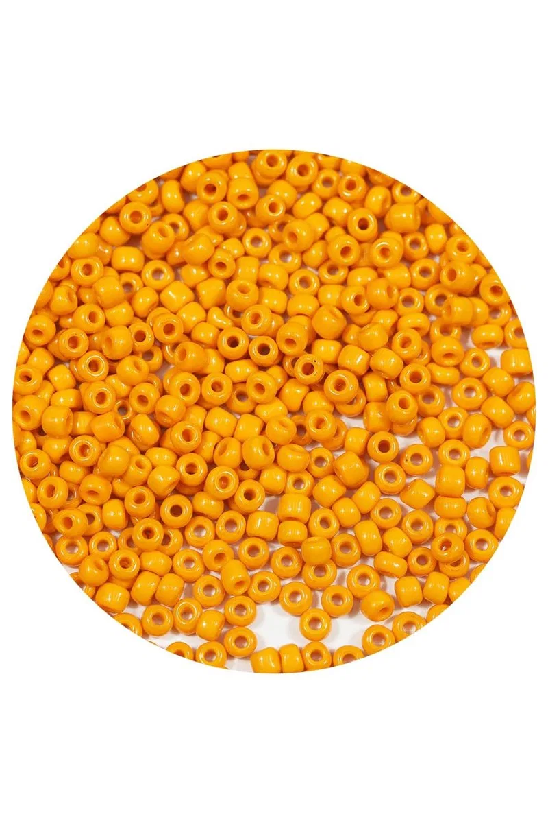 Turuncu Renk 4 mm Yaklaşık 220 adet/20 gram Cam Boncuk Oya Yazma Bileklik ve Kolye görsel 3