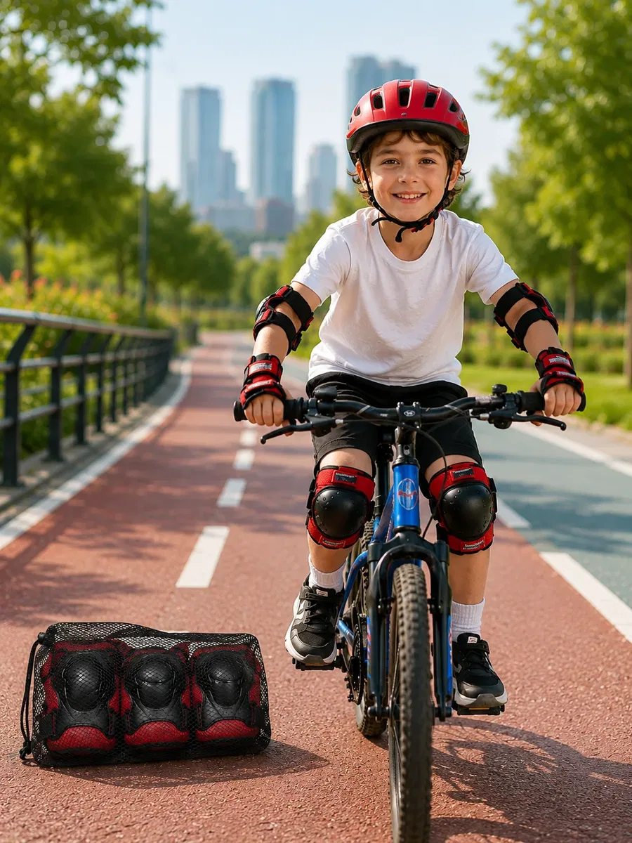 Kaykay Paten Scooter Bisiklet Koruyucu Ekipman Seti Darbe Emici Koruma görsel 5