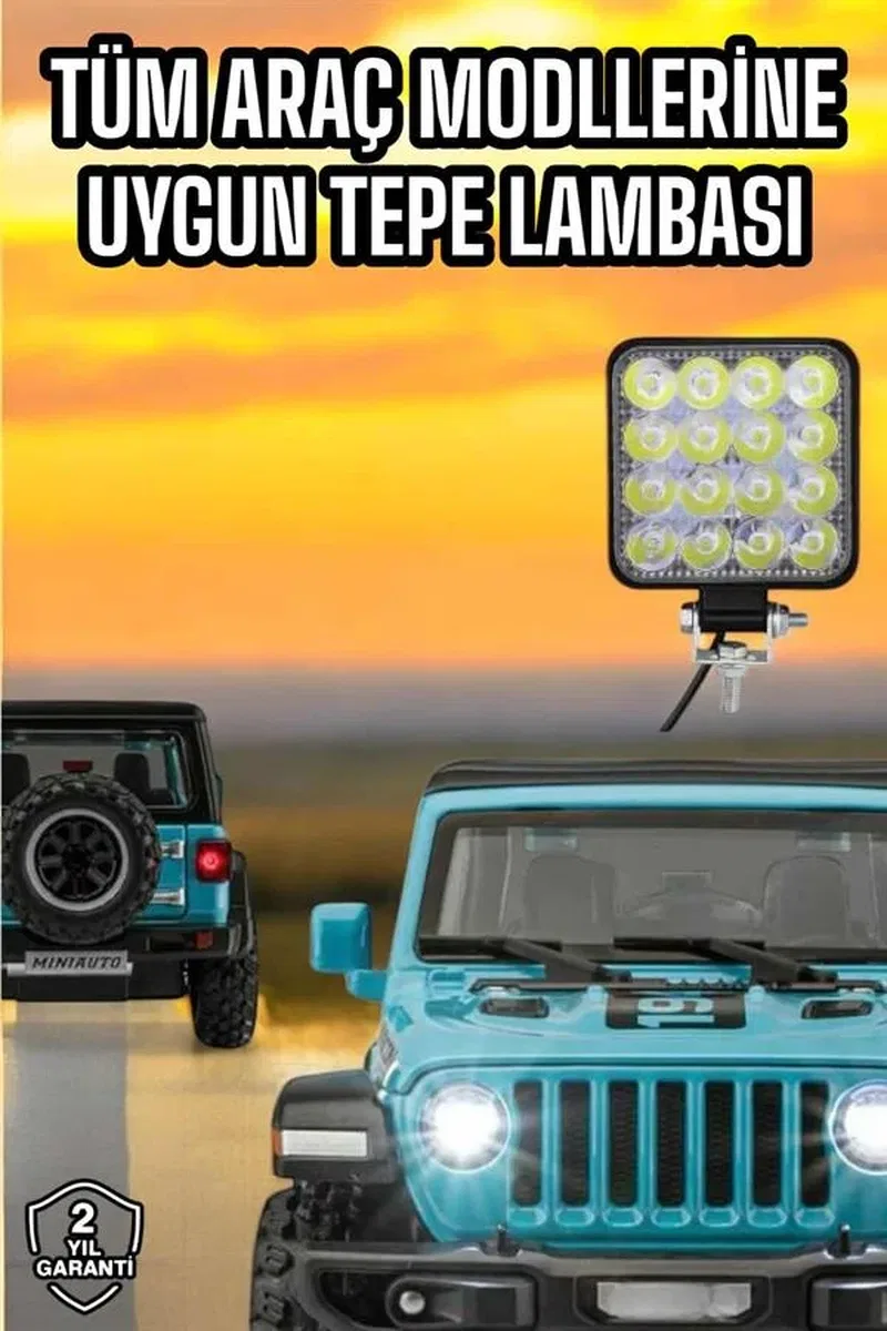 Tepe Lambası Çalışma Lambası Sis Lambası 16 Led Beyaz Led Işık görsel 2