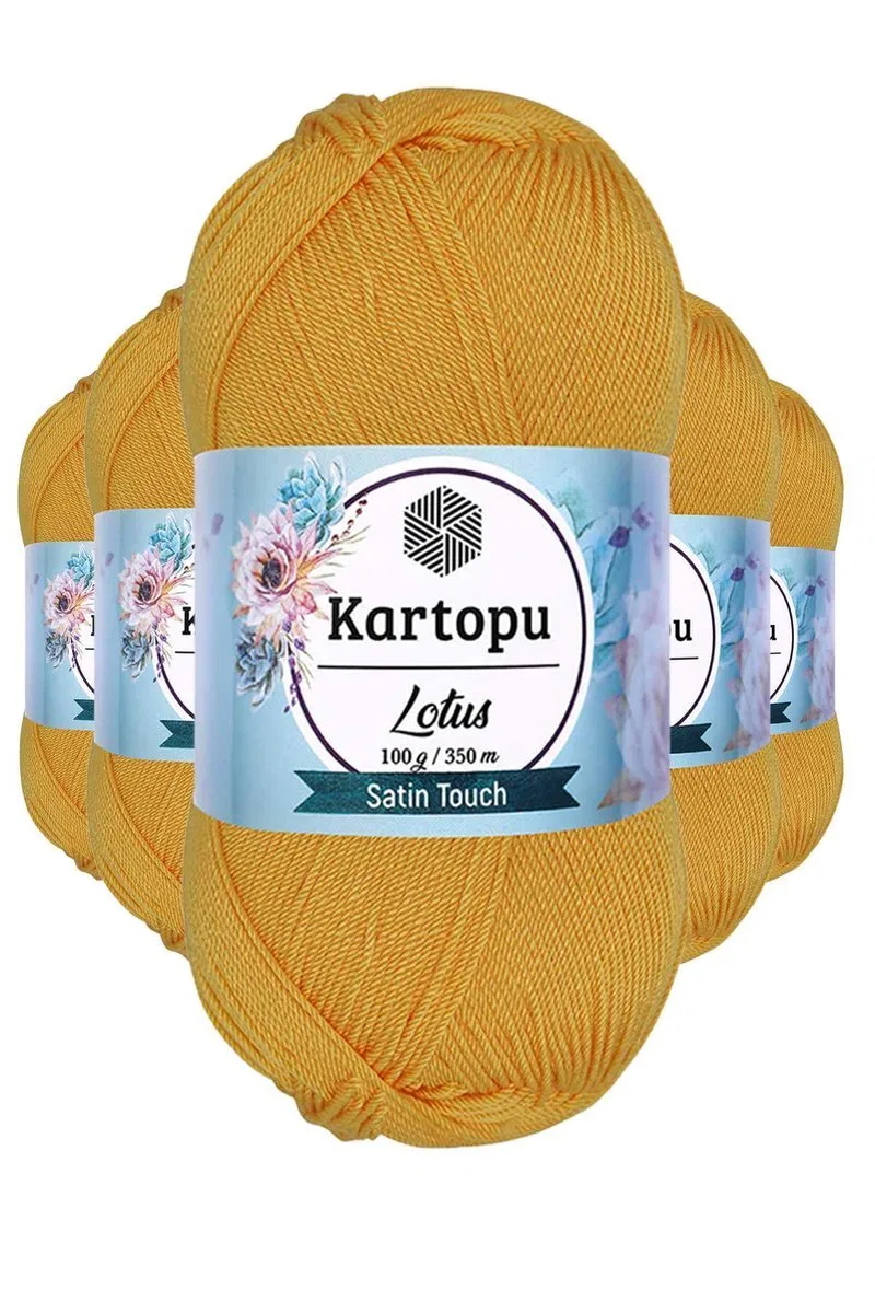 5 Adet Lotus Bikini Büstiyer Bluz Örgü İpi K318 Koyu Sarı