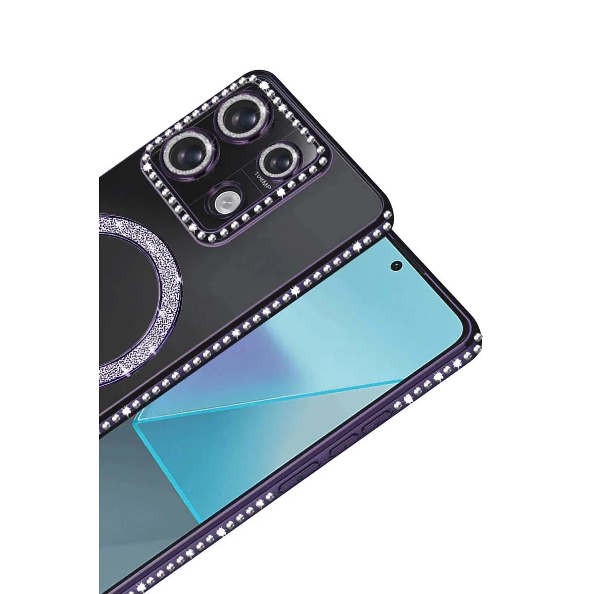 Xiaomi Redmi 13c Joke Simli Magneticsafe Kılıf - Derin Mor görsel 4