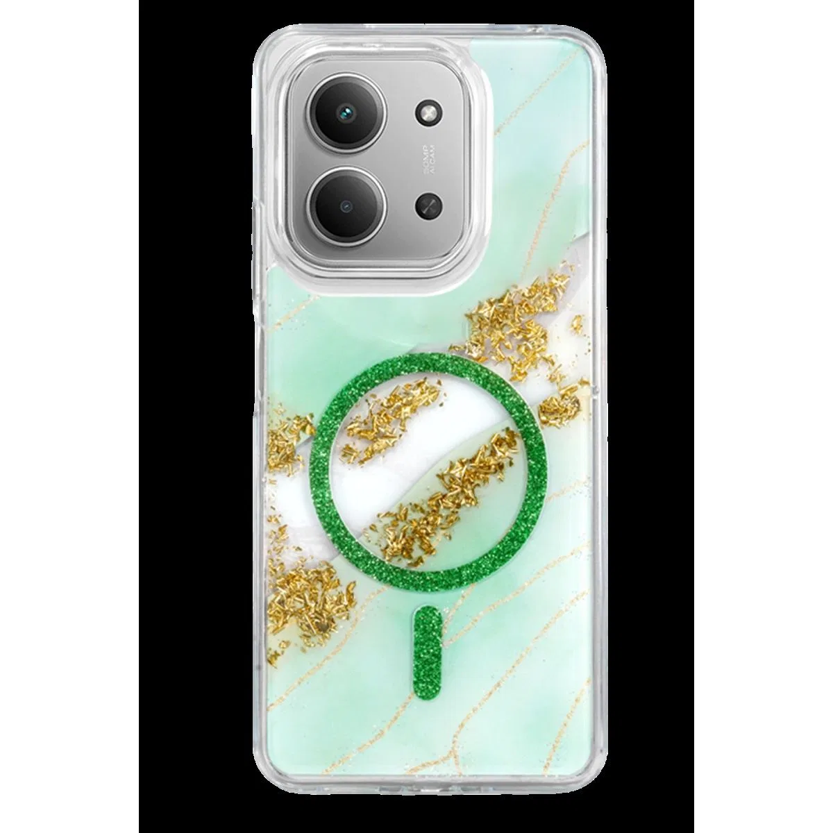 Onegif Xiaomi Redmi 15c 4g Lotus Simli Magsafe Kapak - Yeşil görsel 3