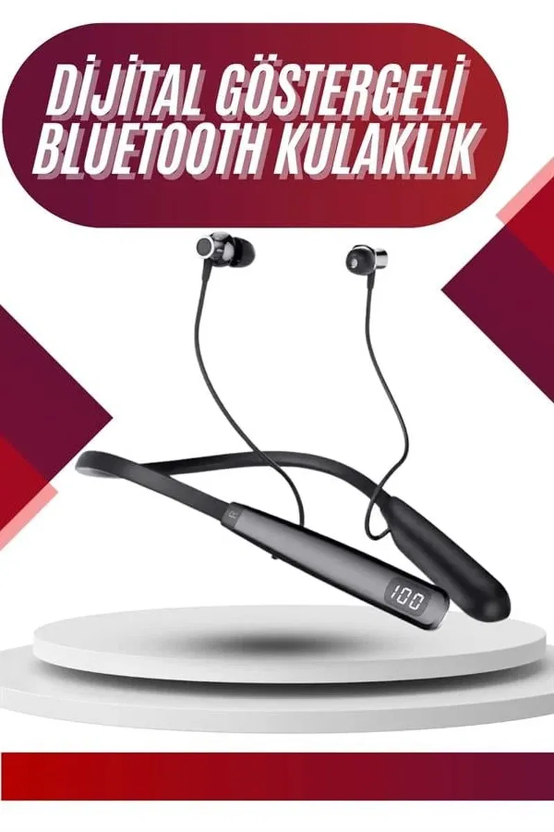 100 Saat Bluetooth Kulaklık Dijital Göstergeli ANC Özelliği Kablolu görsel 2