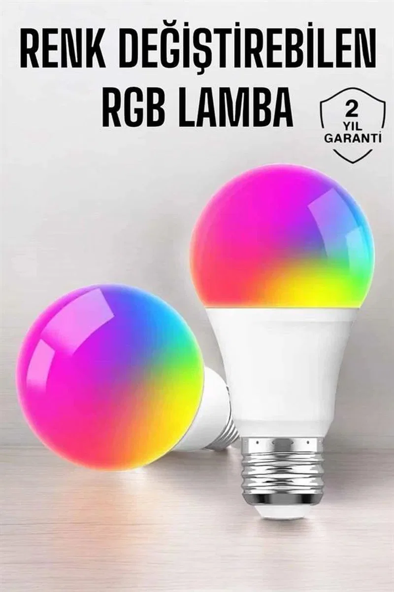 Renk Değiştirebilen Rgb Işıklı Led Ampul A+enerji 10 Watt Led Işık görsel 2