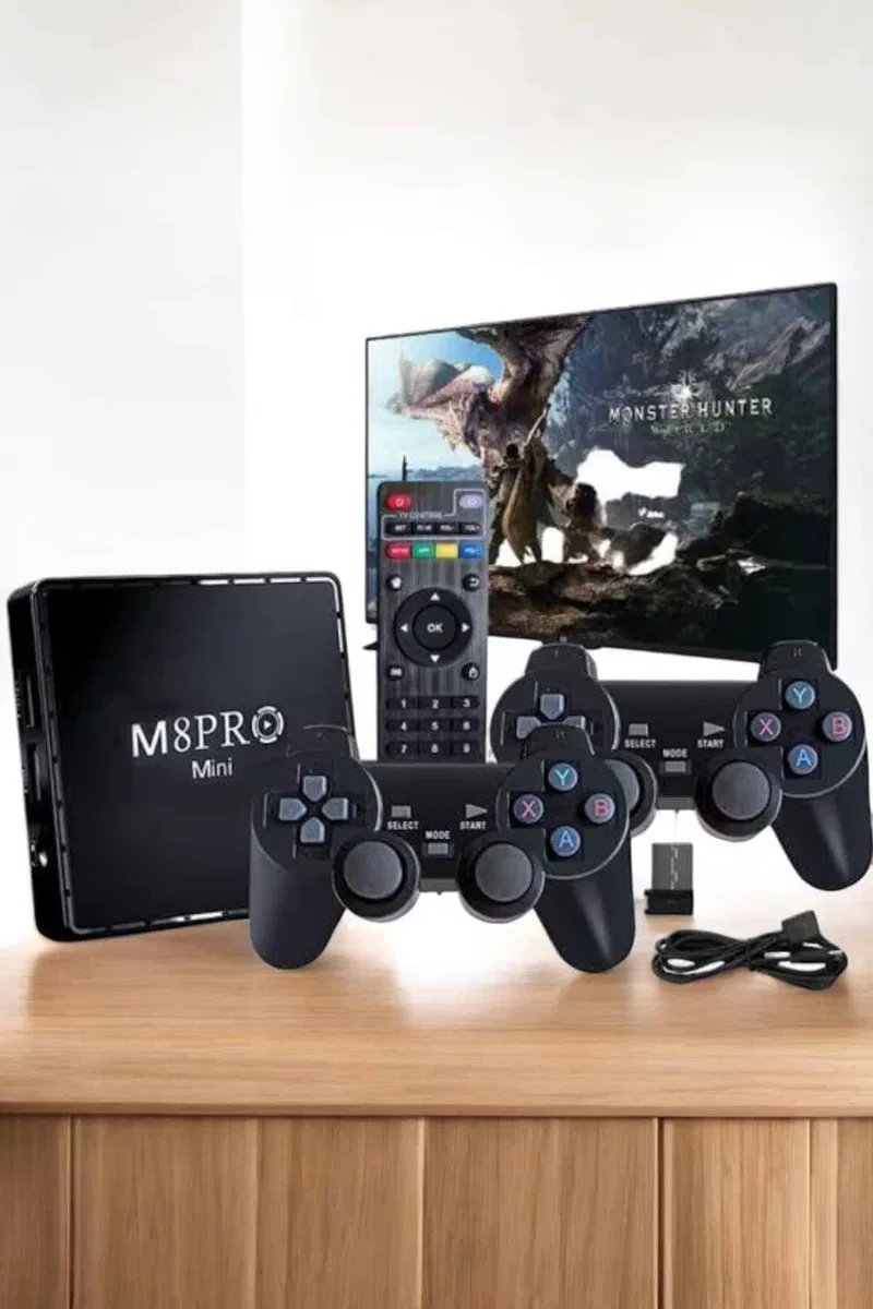 TV Game Box Netflix Youtube 1000 Oyunlu Android Oyun Konsolu Kumandalı görsel 3
