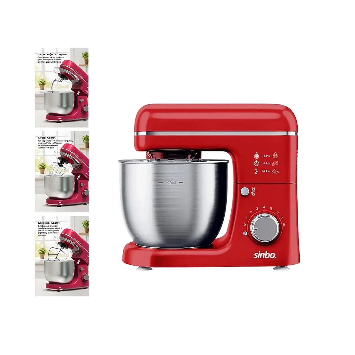 Standlı Mikser 5 L 1300W - 8 Kademe Hamur Yoğurma & Çırpma görsel 3