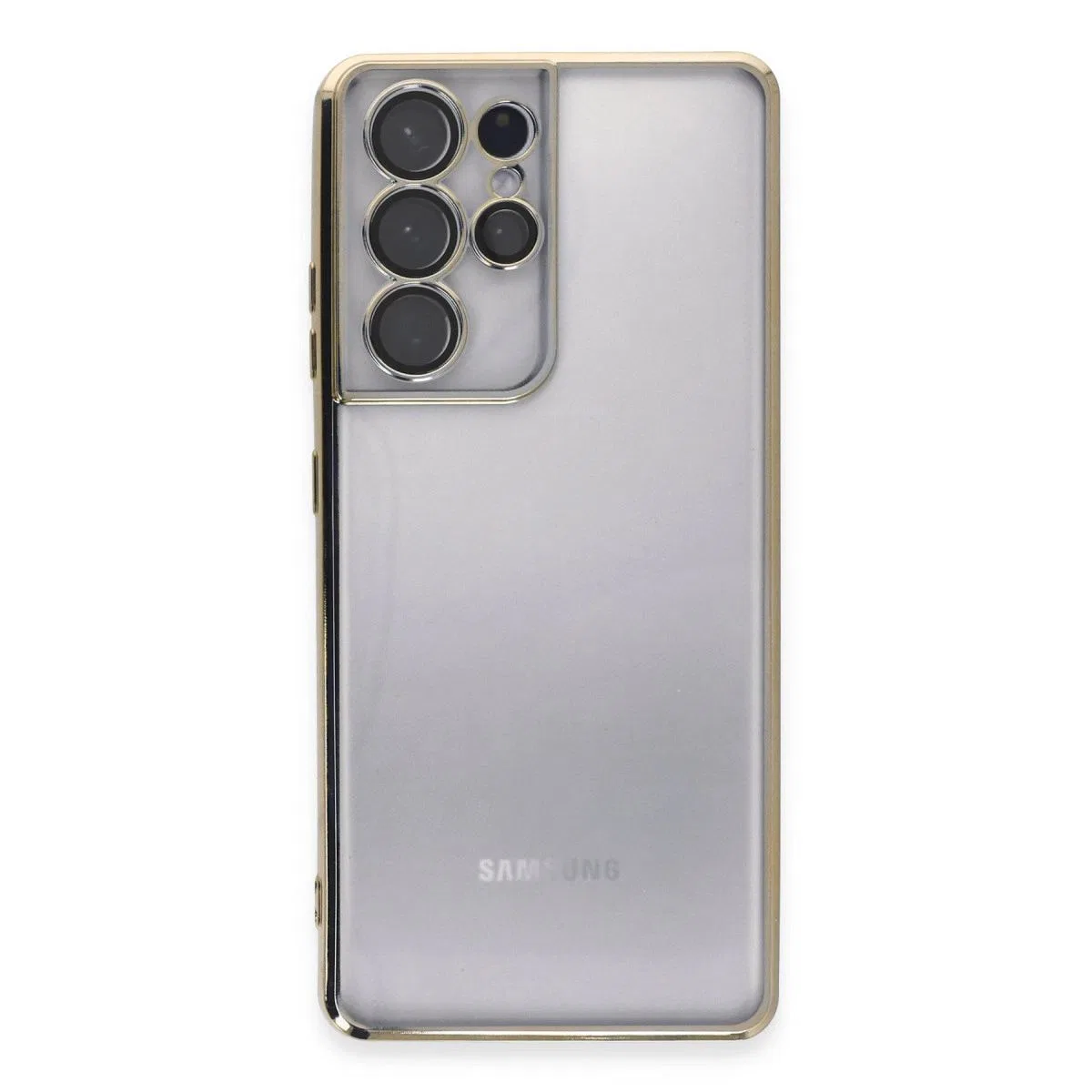 Samsung Galaxy S21 Ultra Kılıf Razer Lensli Silikon - Gold görsel 2