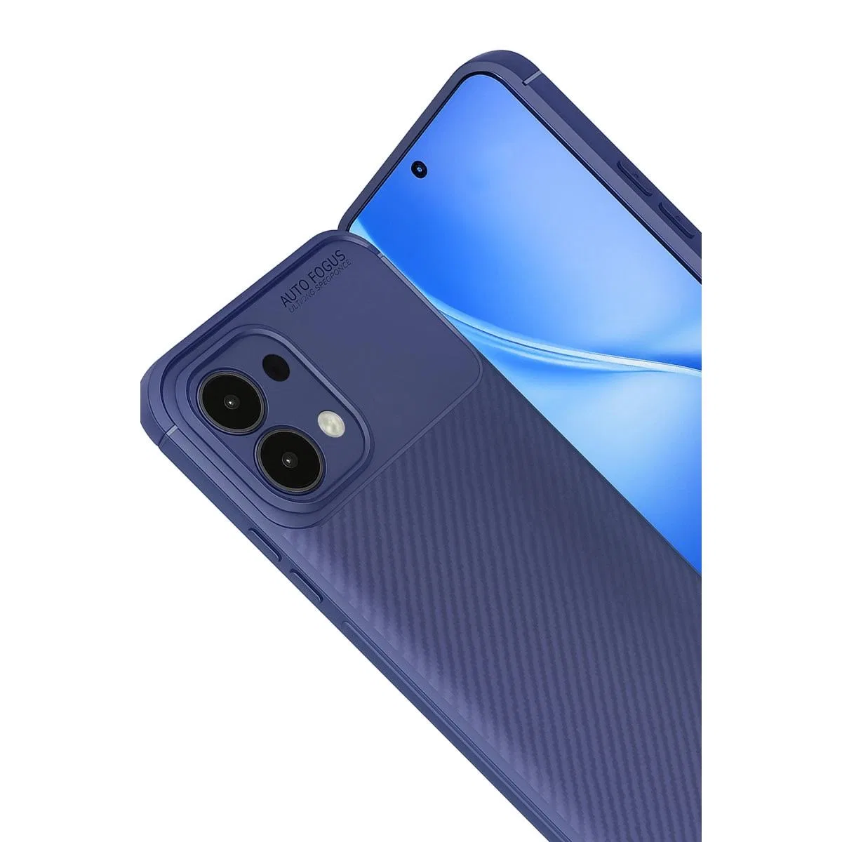 Oppo A6 Pro 4g Auto Focus Karbon Kapak - Lacivert görsel 2