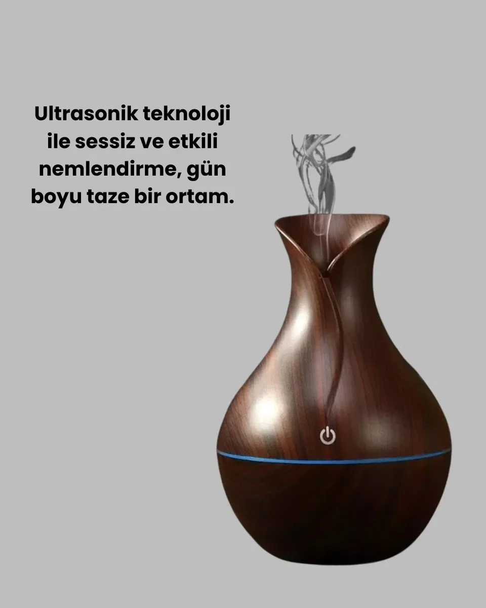 Led Işıklı Ultrasonik Oda Nemlendirici ve Uçucu Yağ Difüzörü görsel 2