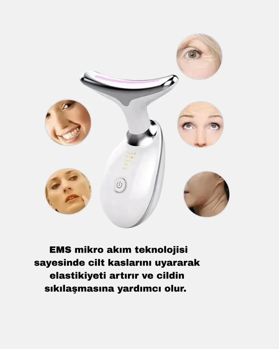 Boyun Ve Gıdı Toparlayıcı Ems Cilt Sıkılaştırıcı 7000 Titreşim Isı Terapisi görsel 2