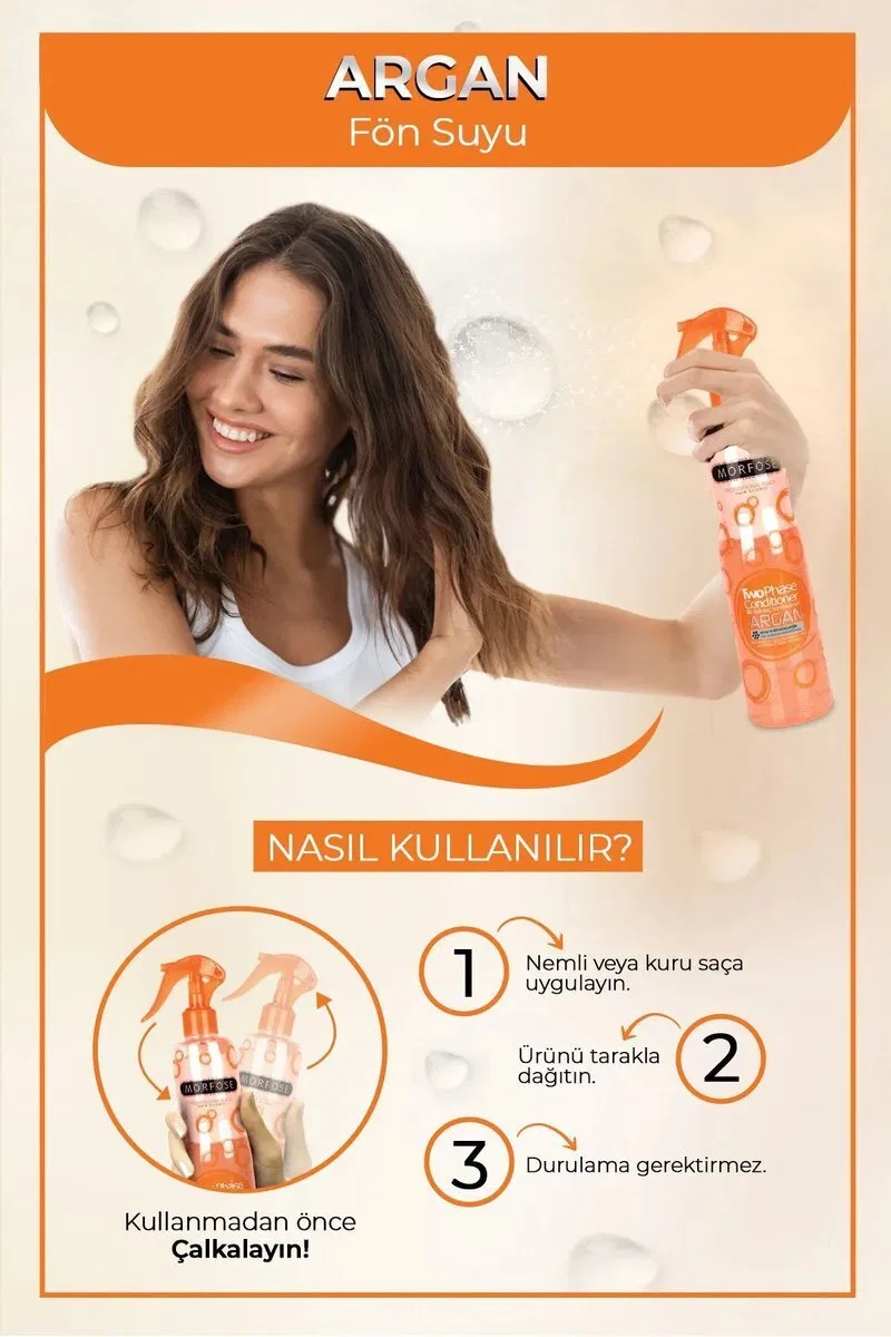 Argan Çift Fazlı Kondisyoner Fön Suyu 400 ML - mrfs görsel 2