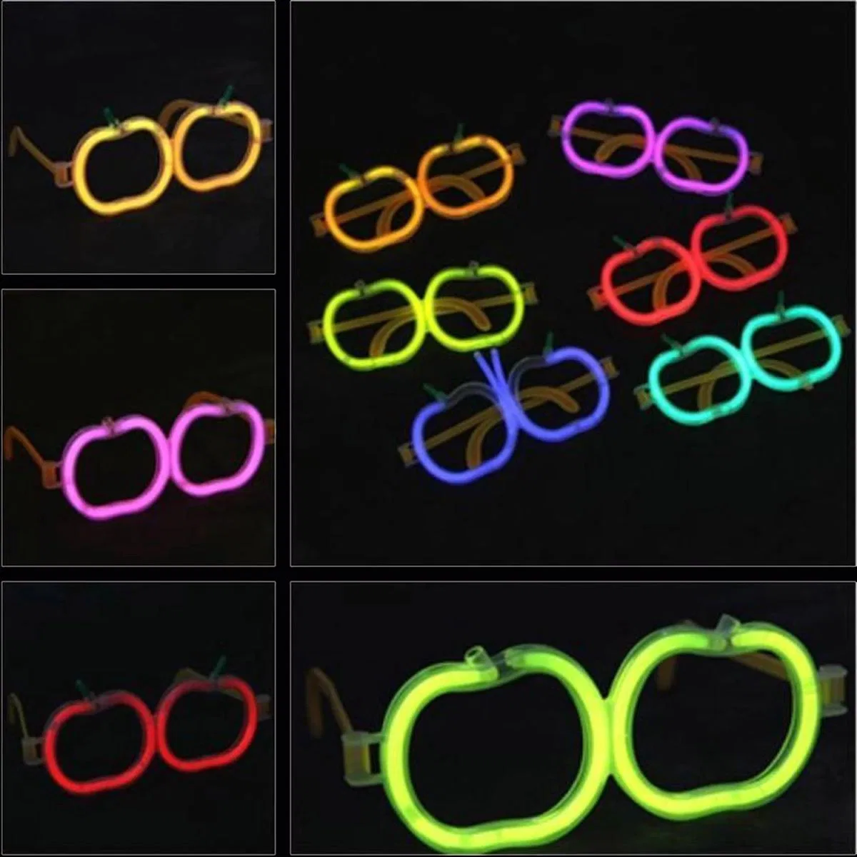 Glow Elma Gözlük - Glow Partisi Gözlüğü - Glow Gözlük 12 Adet görsel 5