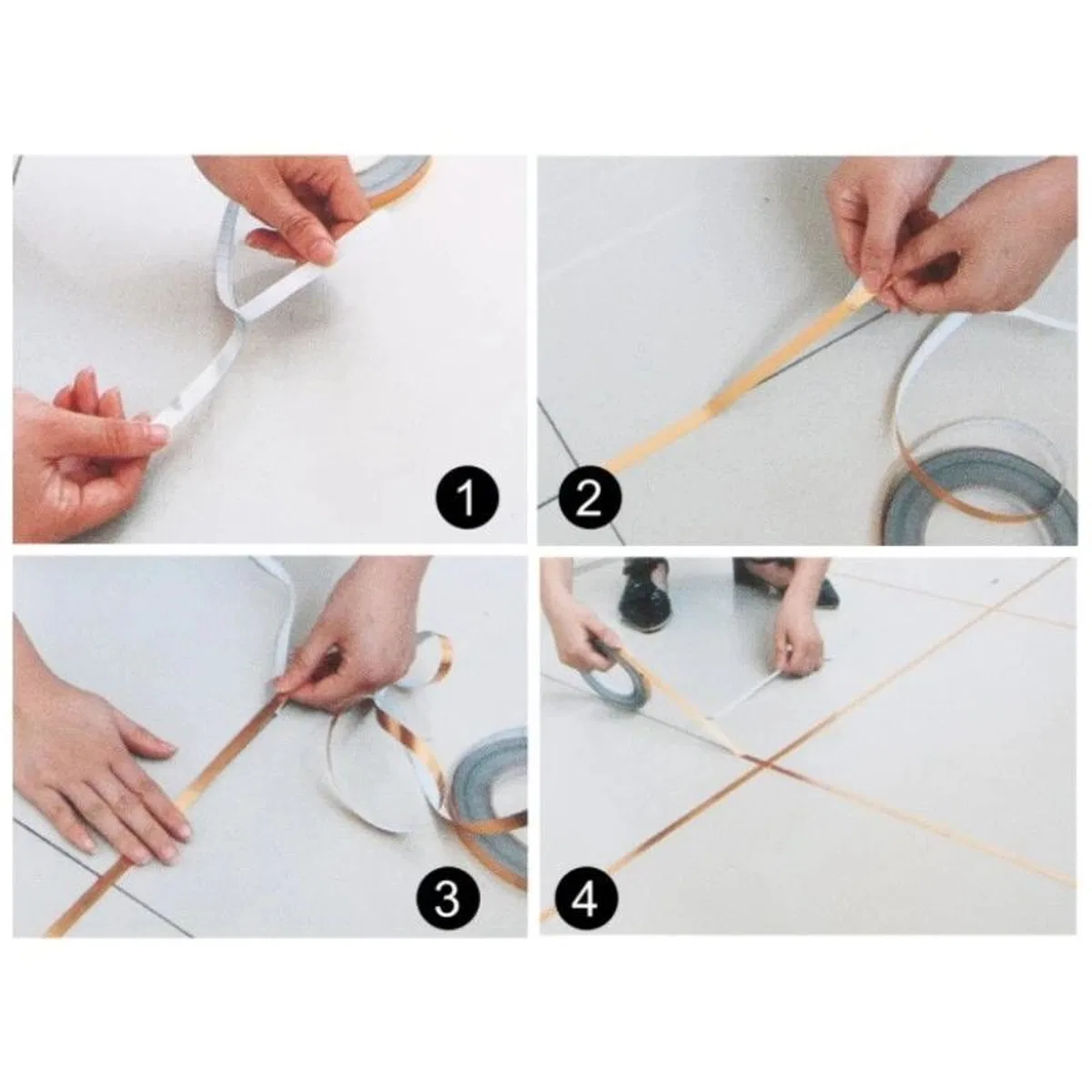0. 5 Cm 50 Metre Gri Fayans Arası Şerit Bant görsel 3