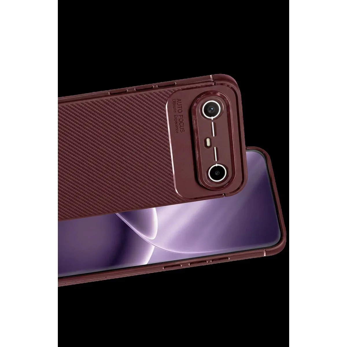 Newface Tecno Spark Slim 5g Auto Focus Karbon Kapak - Bordo görsel 2