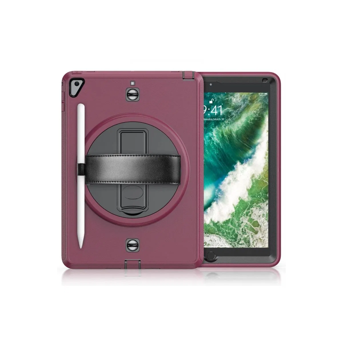 Apple İpad 5 Air 9. 7 Kılıf Strap-c Otterbox Tablet Kapak - Mürdüm görsel 2