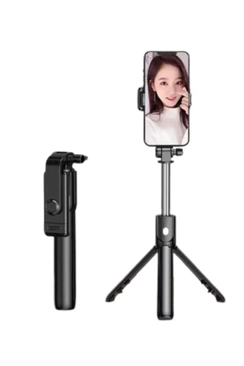 Selfie Çubuğu Tripod Bluetooth Kumandalı Selfie Çubuğu Telefon Tutucu görsel 3