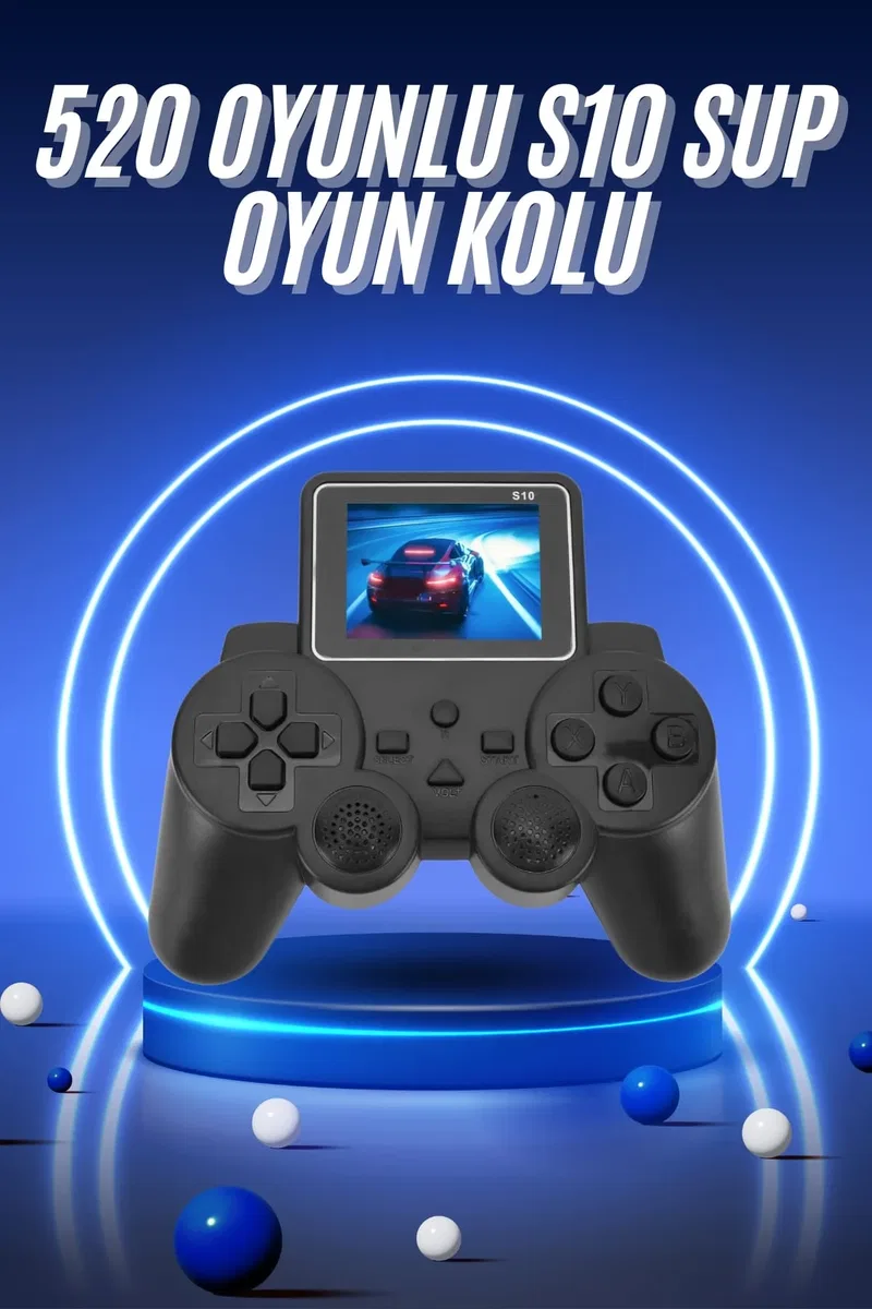 2. 4 İnç Ekran 520 Oyunlu Retro Temalı Kablosuz Oyun Kolu El Atarisi