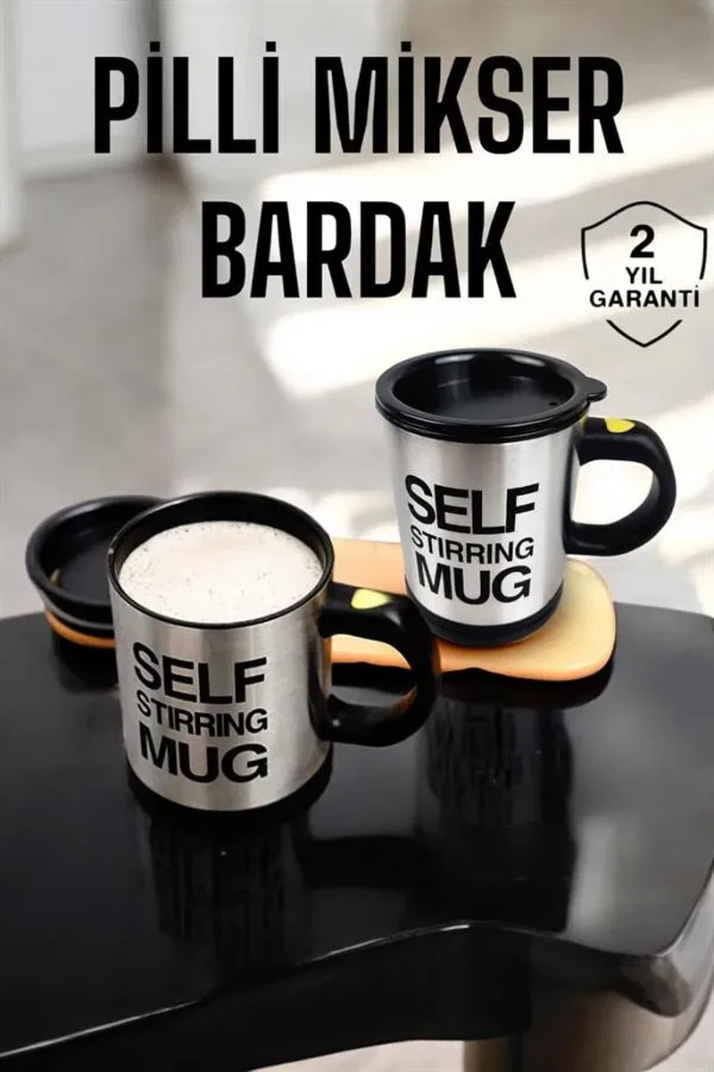 Mikser Kupa Yazılı Mug Bardak Karıştırma Özelliği görsel 2